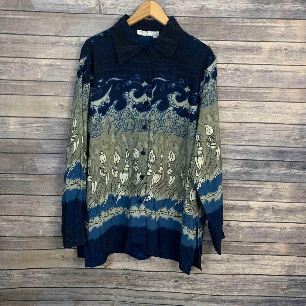 Sassy Doll Creations Printed Button Down Shirt